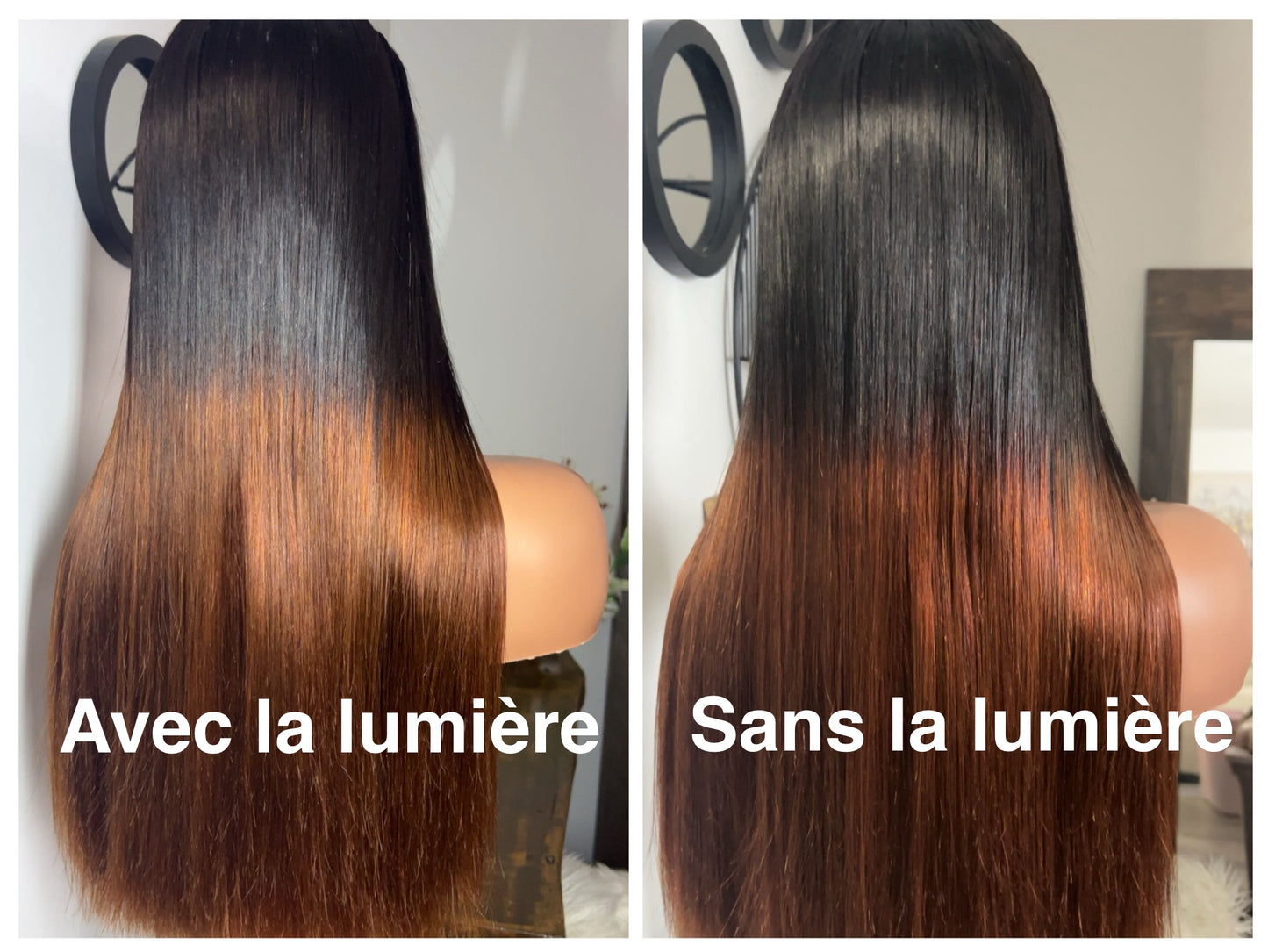 Perruque vietnamienne de 22 pouces SDD Bone straight; densité 350% couleur T1B-30 closure 5X5
