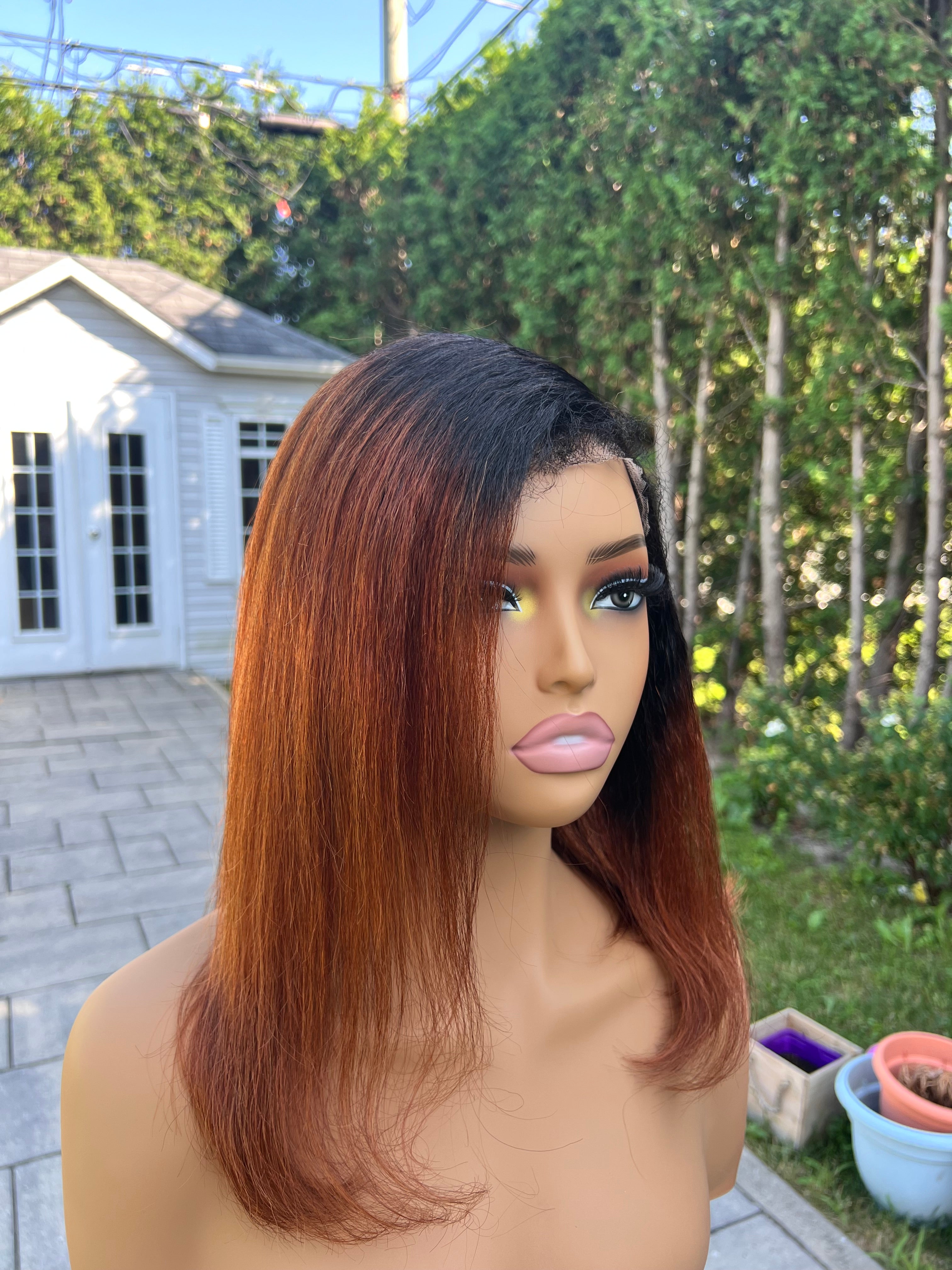 Perruque Yaki hair ombre ginger