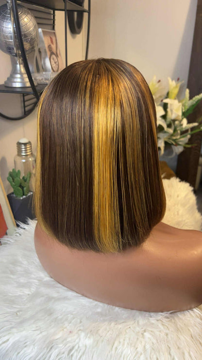 perruque vietnamienne bone straight 10'' inches SSD densité 300% avec closure 5X5