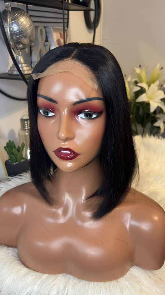 Perruque vietnamienne bone straight 8'' inches SSD densité 300% avec closure 5X5