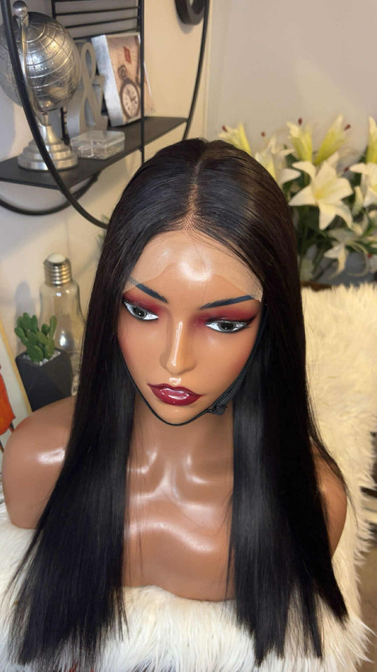 perruque vietnamienne bone straight 18'' inches SSD densité 300% avec closure 5X5