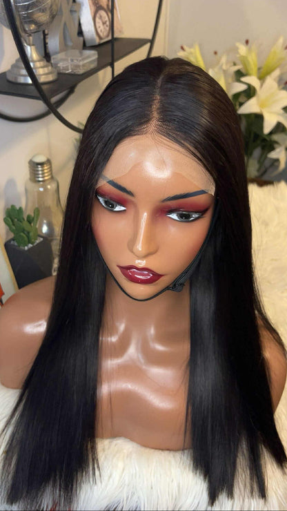 perruque vietnamienne bone straight 18'' inches SSD densité 300% avec closure 5X5