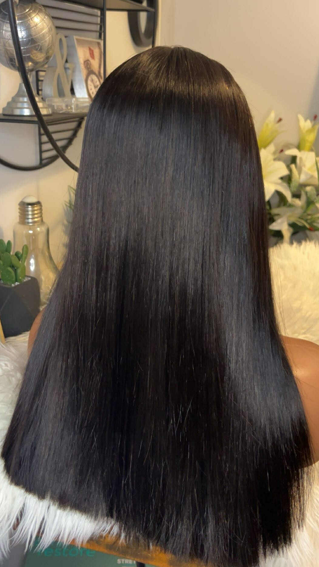 perruque vietnamienne bone straight 18'' inches SSD densité 300% avec closure 5X5