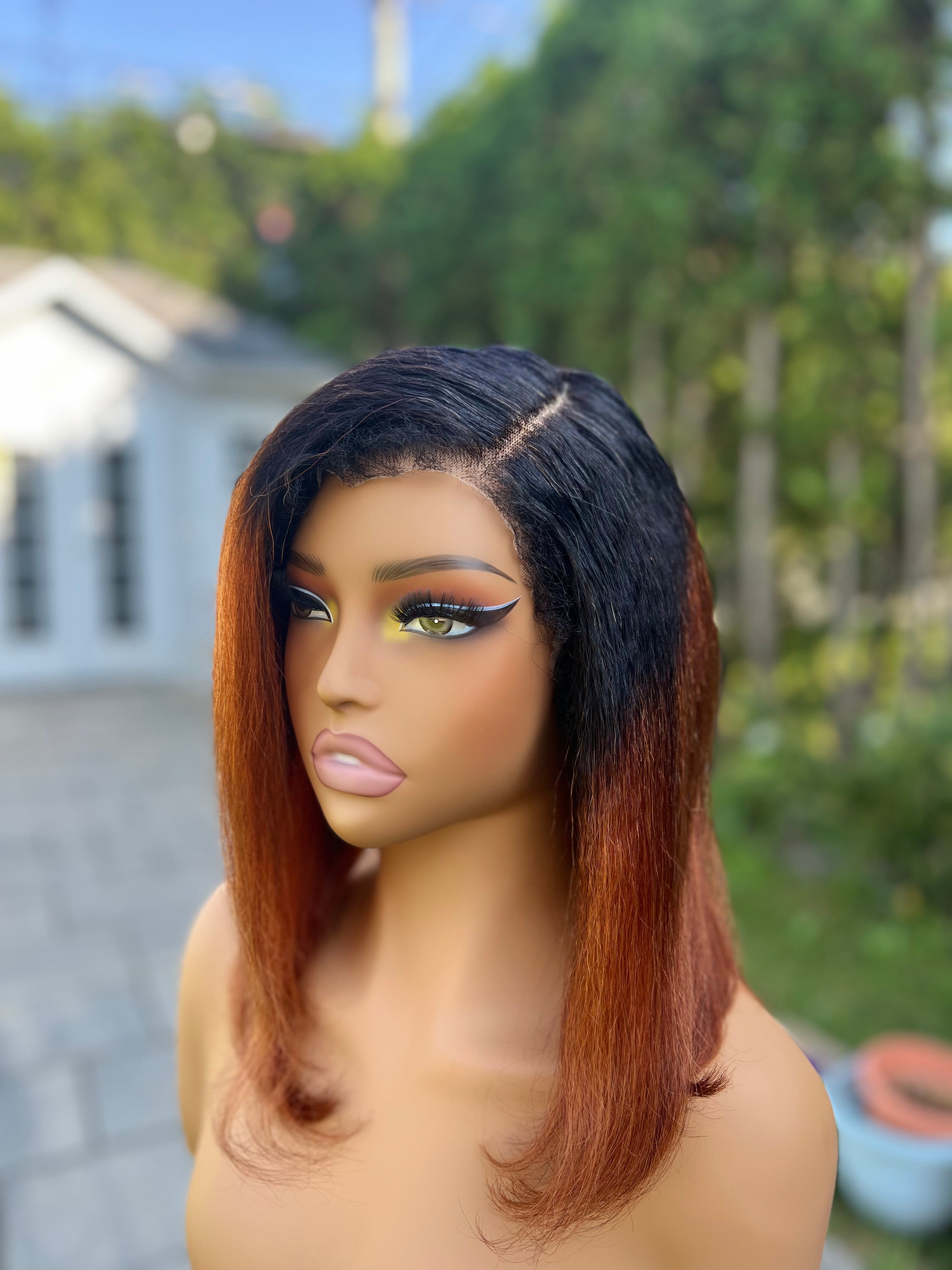 Perruque Yaki hair ombre ginger