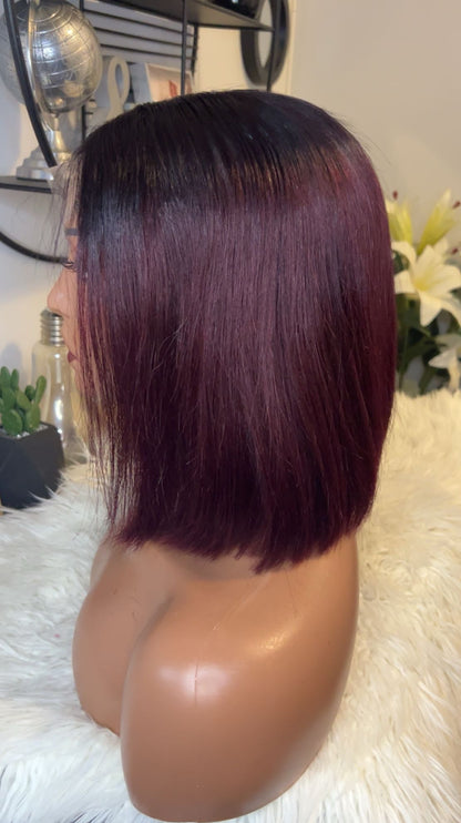 Perruque Vietnamienne bone straight 10 “ pouces SDD densité 300% sur une closure 5X5