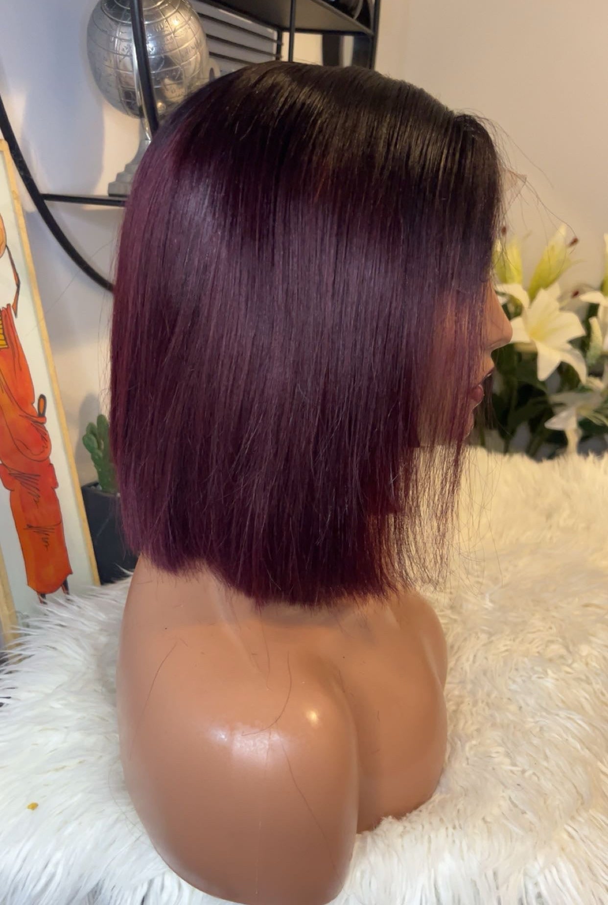 Perruque Vietnamienne bone straight 10 “ pouces SDD densité 300% sur une closure 5X5