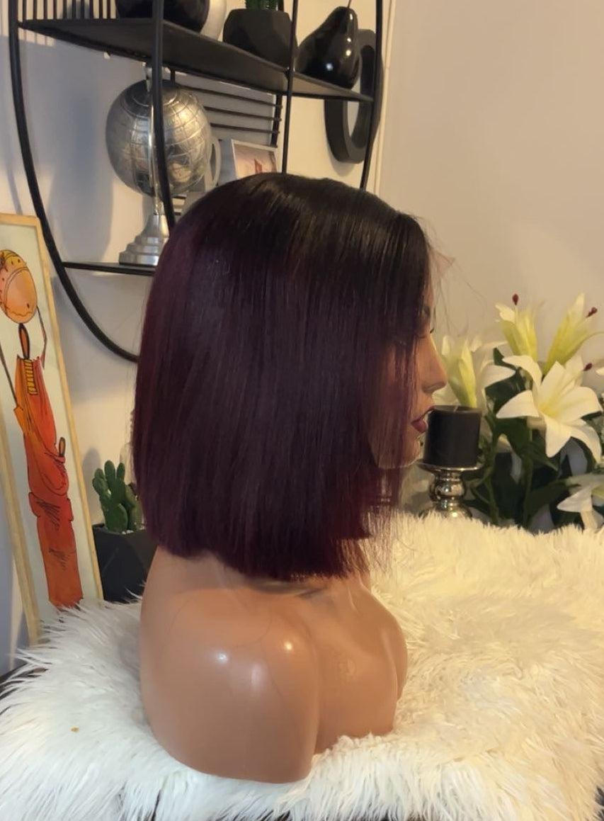 Perruque Vietnamienne bone straight 10 “ pouces SDD densité 300% sur une closure 5X5