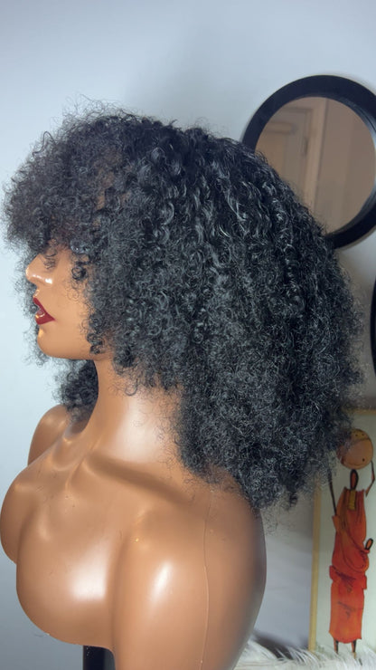 Blend hair afro curly en frange de 12 pouces