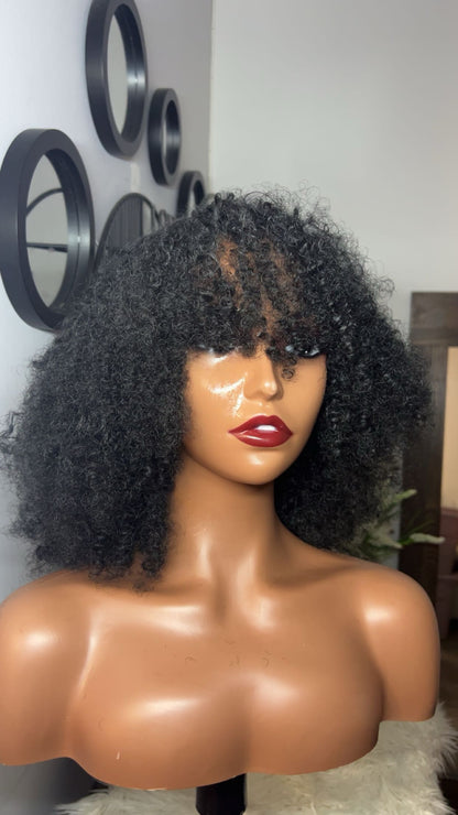 Blend hair afro curly en frange de 12 pouces