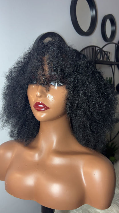 Blend hair afro curly en frange de 12 pouces