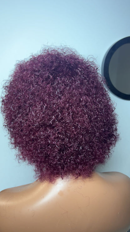 Afro Pixie curly Human hair 100% 8 pouces