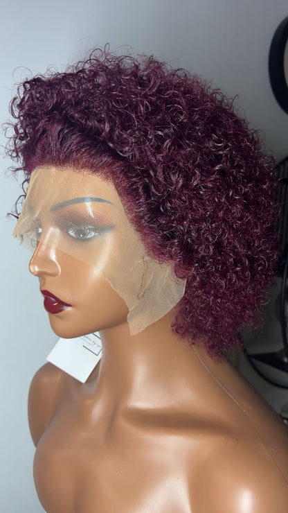 Afro Pixie curly Human hair 100% 8 pouces