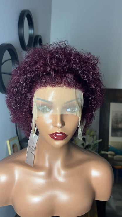 Afro Pixie curly Human hair 100% 8 pouces