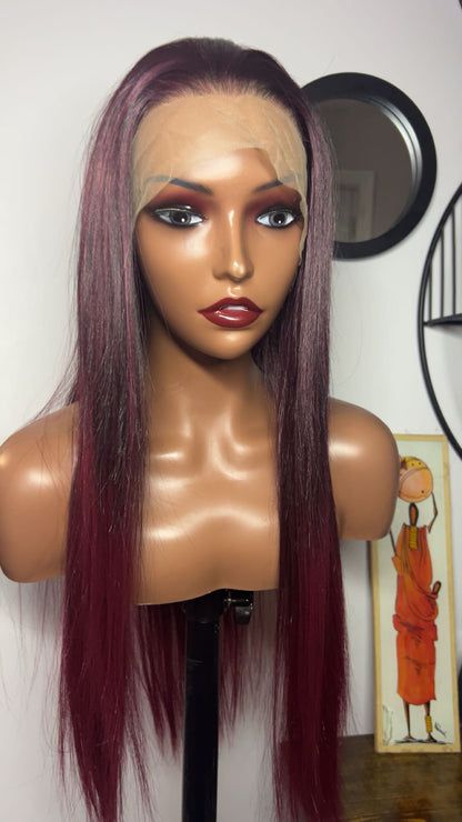 Blend hair 22 pouces lace 13x6 couleur T99j