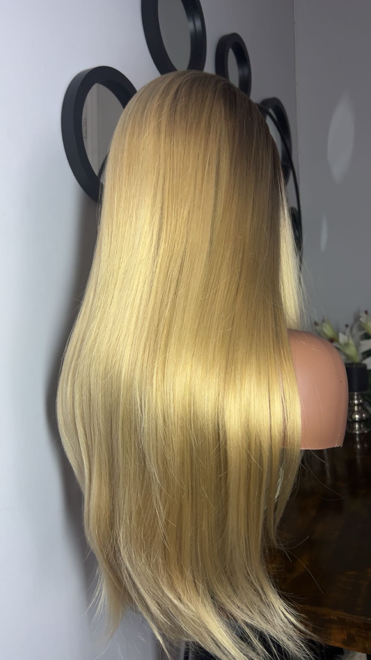 Blend hair 22 pouces lace 13x6 couleur blond ombré à la racine