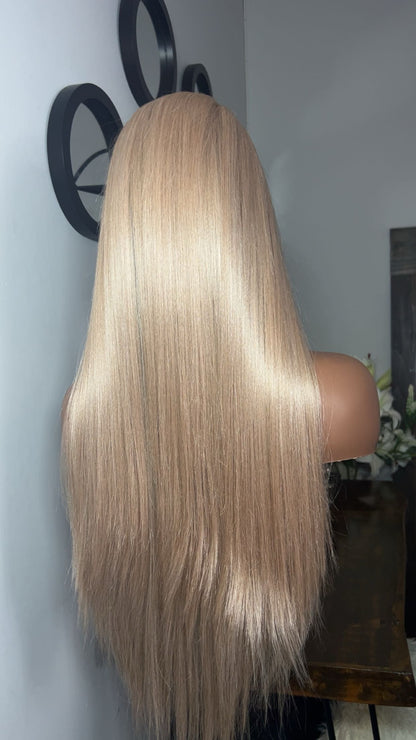 Blend hair 22 pouces lace 13x6 couleur blond Kaki