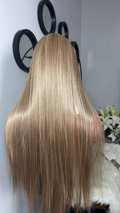 Blend hair 22 pouces lace 13x6 couleur blond ombré