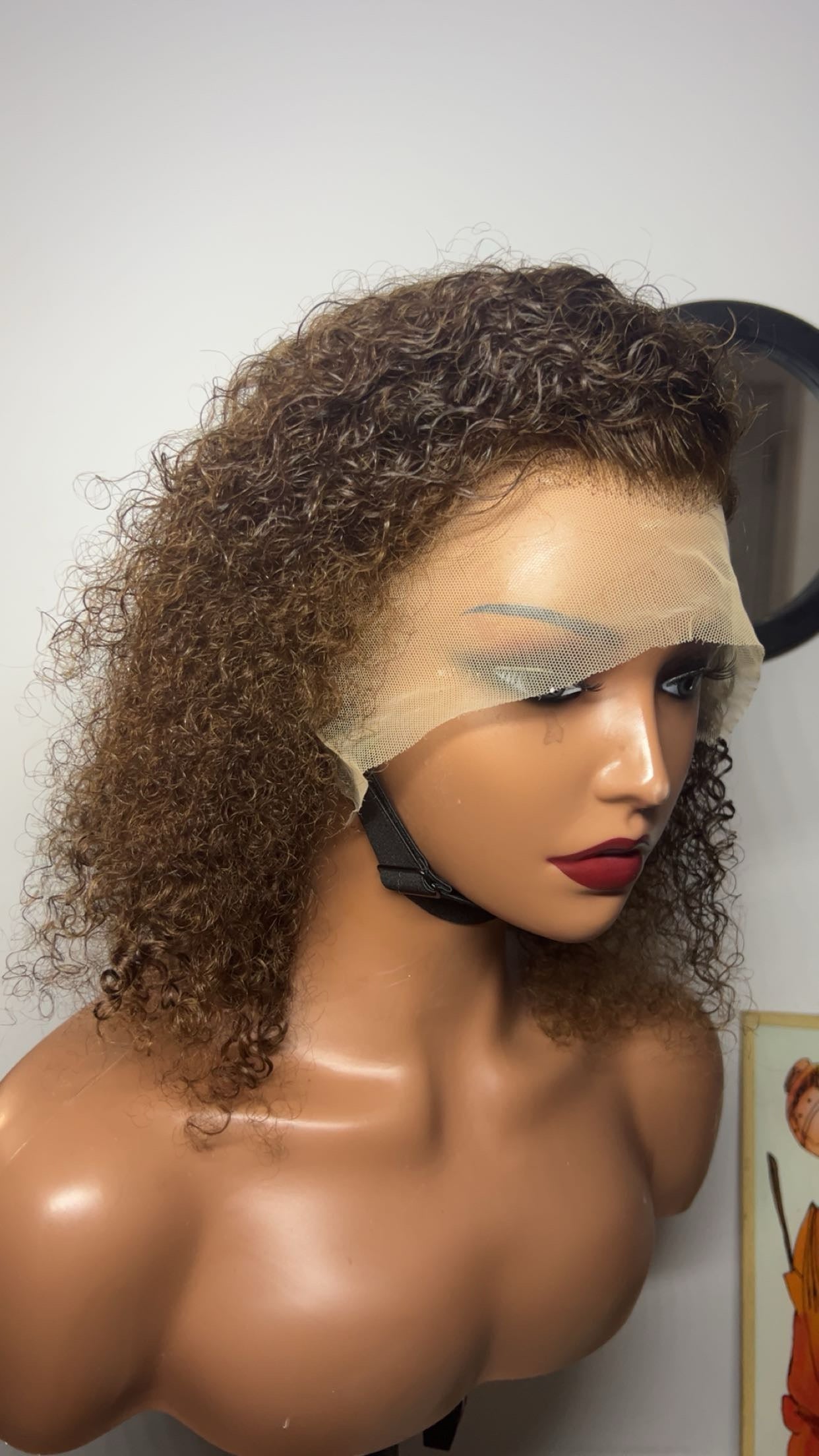 Perruque Jerry curly 12 pouces lace 13x4 couleur brun