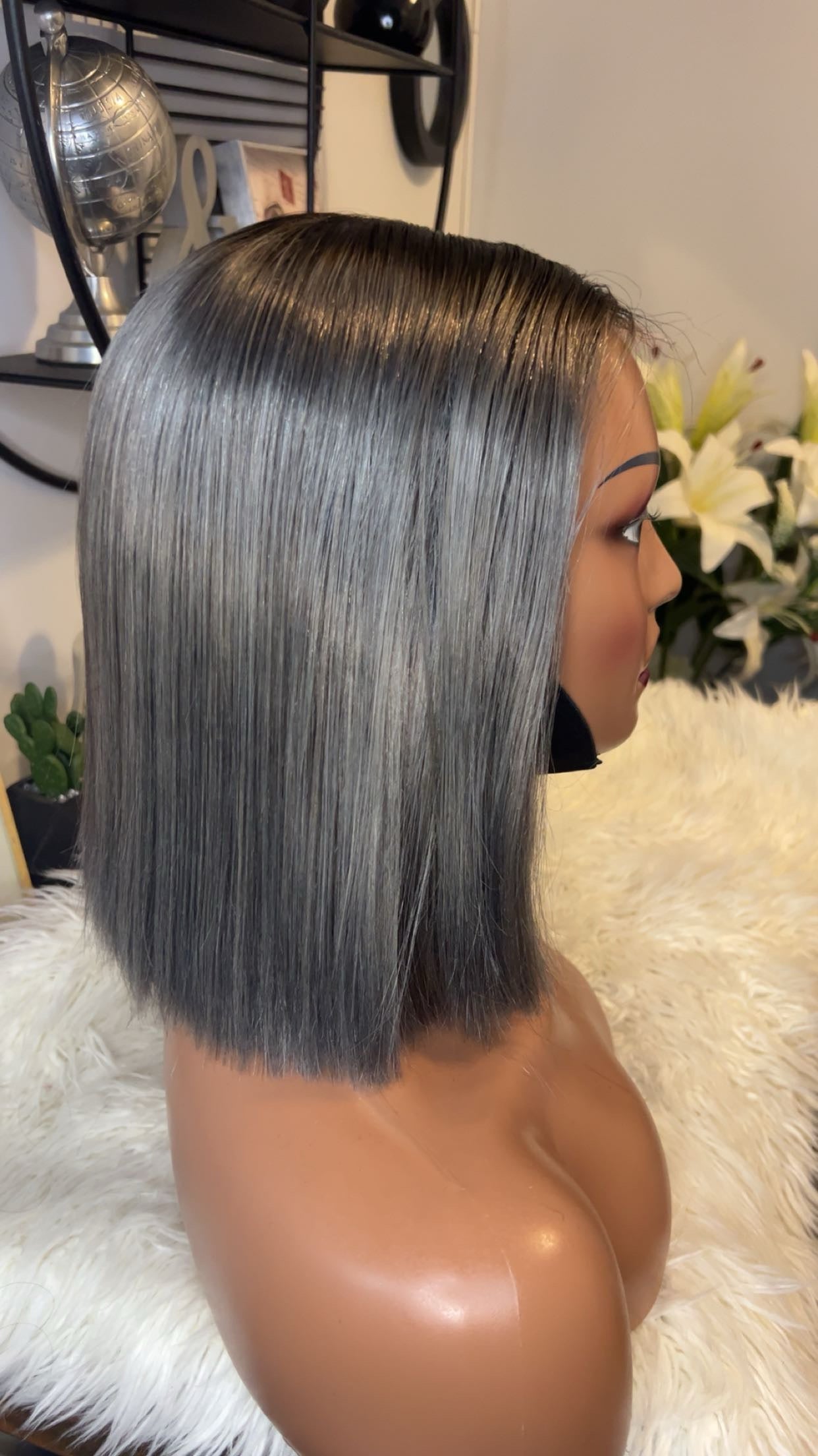 perruque vietnamienne bone straight 10'' inches SSD densité 300% avec closure 2X6