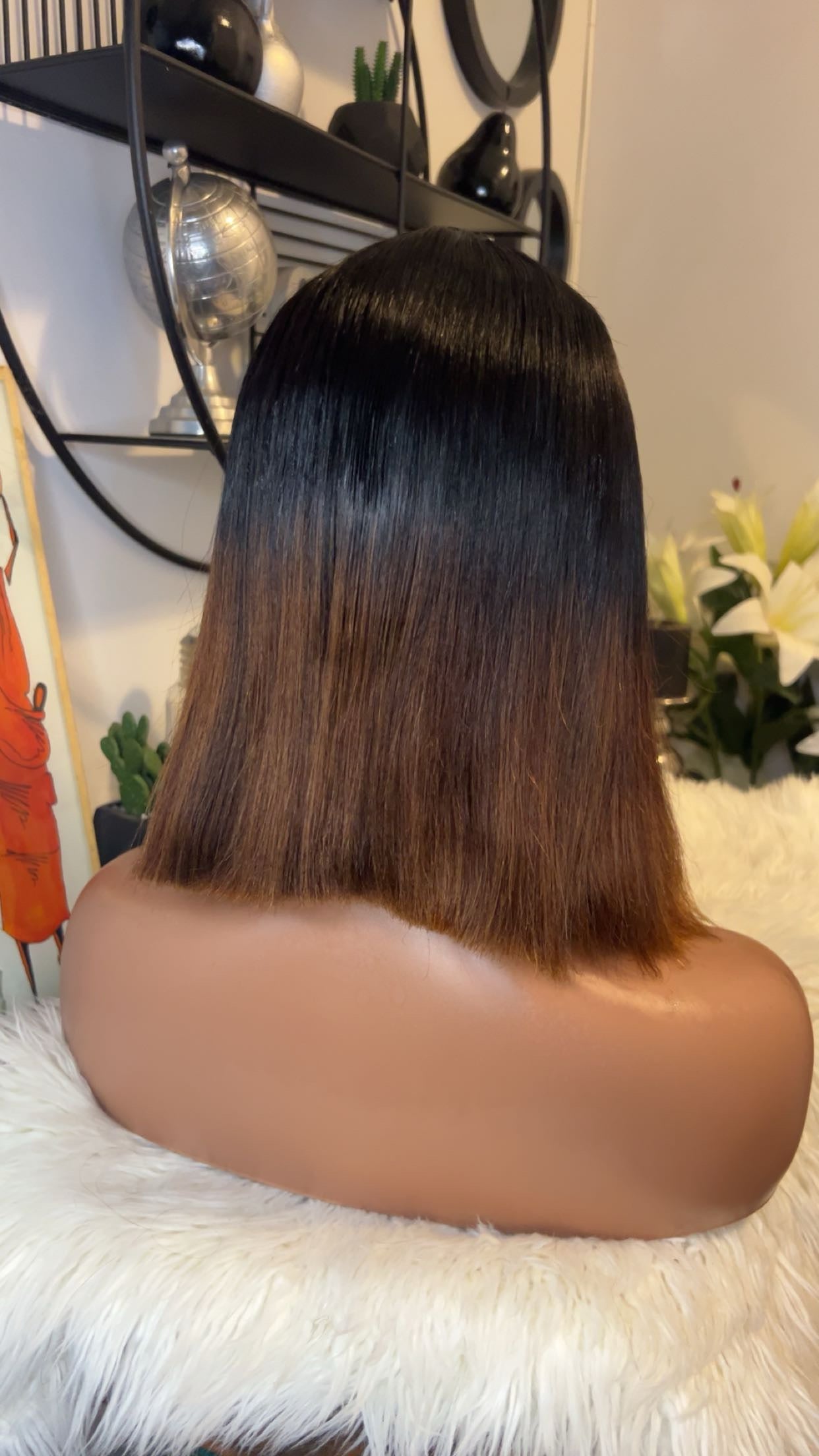 perruque vietnamienne bone straight 10'' inches SSD densité 300% avec closure 2X6