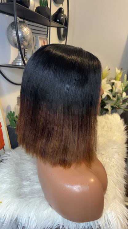 perruque vietnamienne bone straight 10'' inches SSD densité 300% avec closure 2X6