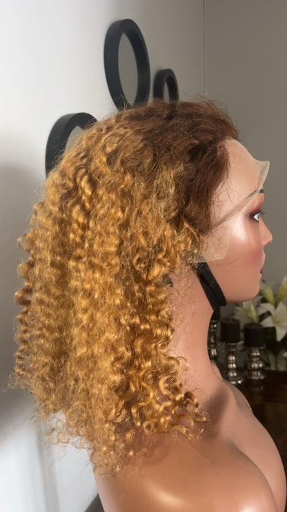 Perruque Jerry curly 12 pouces lace 13x4 couleur brun