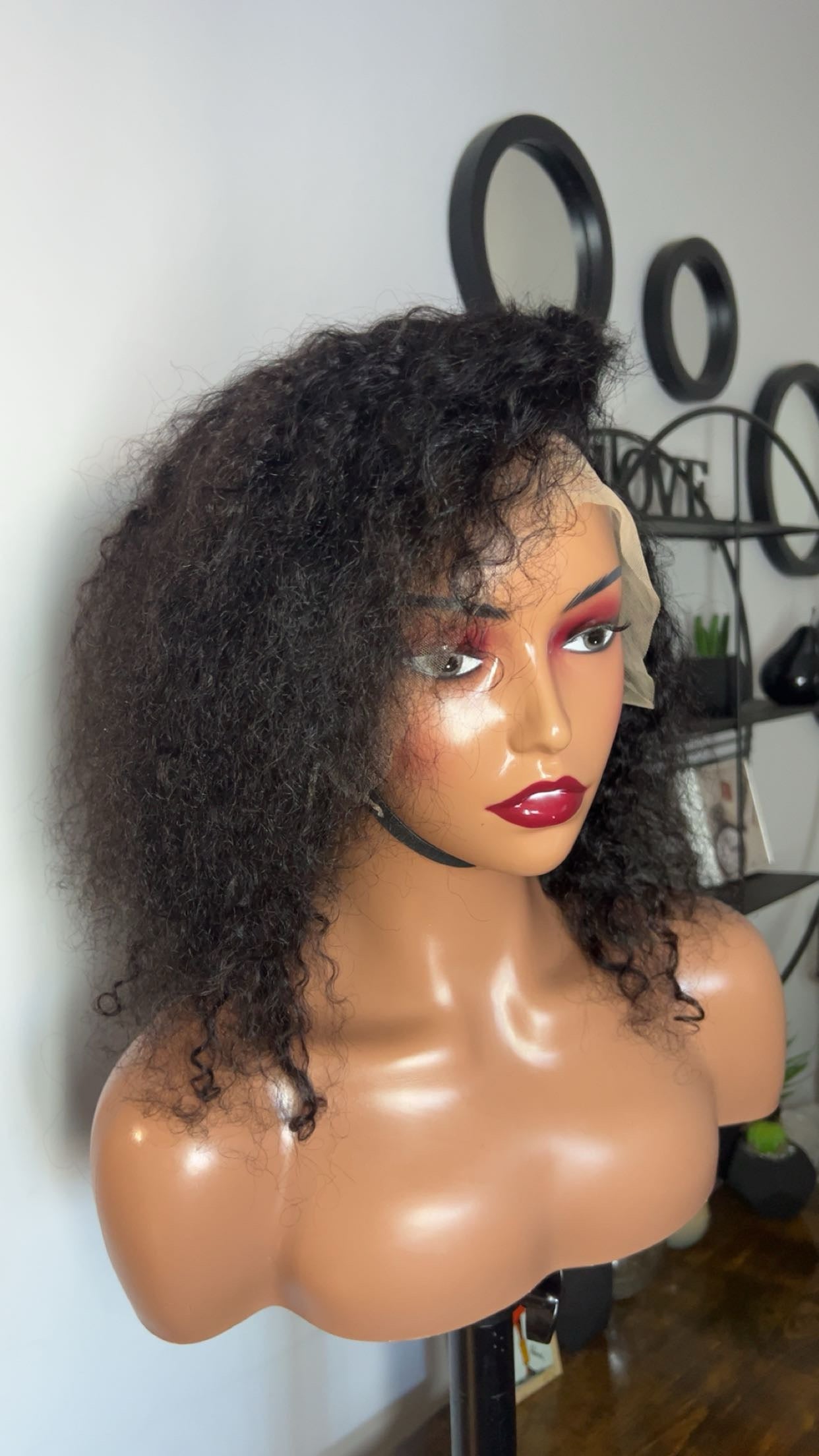 Perruque Afro curly de 14 pouces lace 13x6