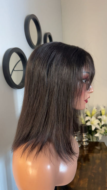 100% human frange de 12 pouces couleur naturel