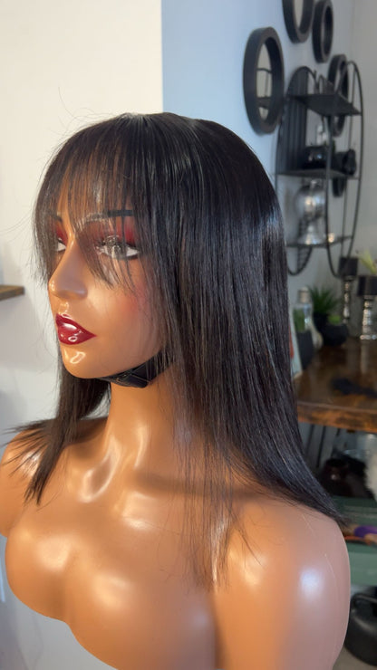 100% human frange de 12 pouces couleur naturel