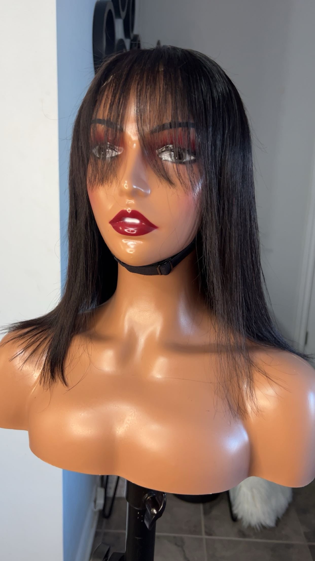 100% human frange de 12 pouces couleur naturel