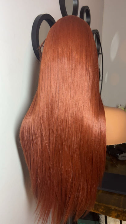 Blend hair de 22 pouces lace 13x6 couleur ginger