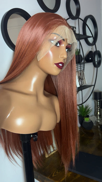 Blend hair de 22 pouces lace 13x6 couleur ginger