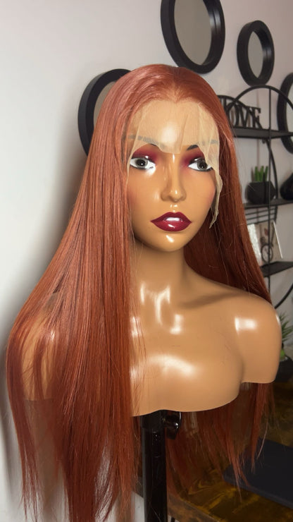 Blend hair de 22 pouces lace 13x6 couleur ginger