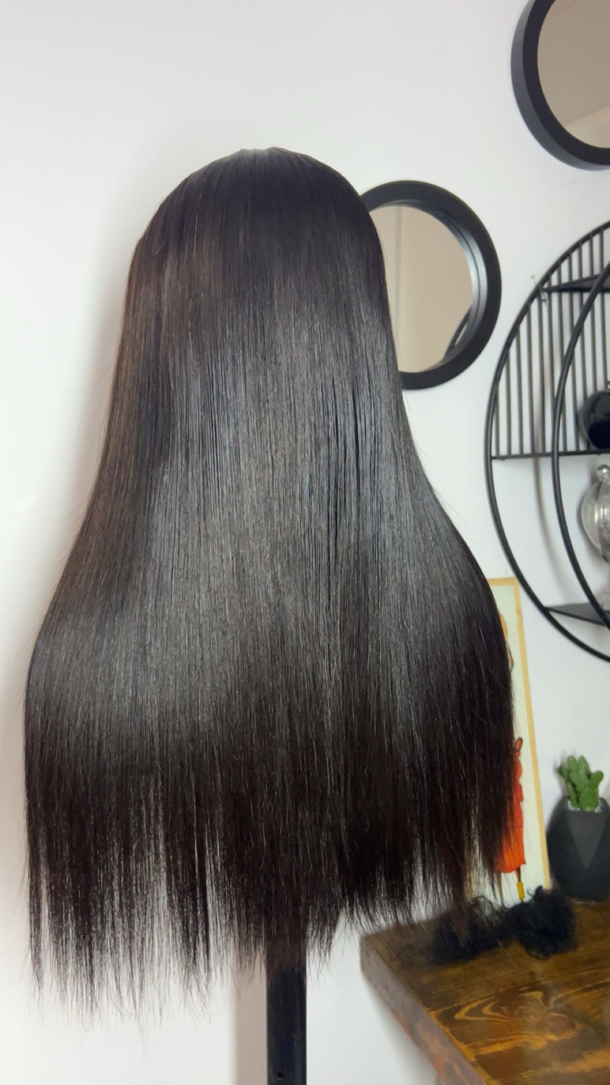 Perruque vietnamienne de 22 pouces SDD Bone straight; densité 300% ; 350% couleurs noir closure 5X5