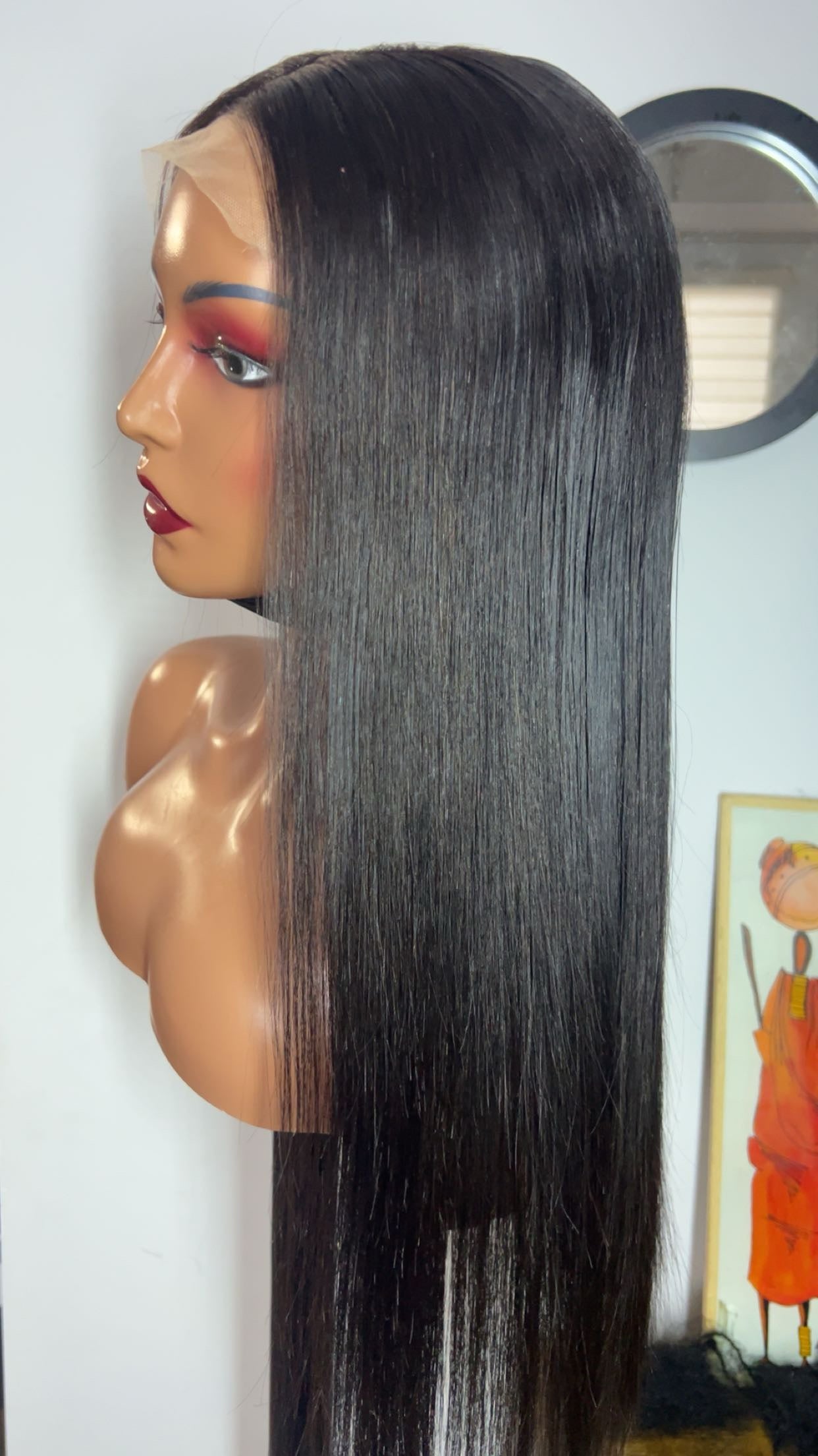 Perruque vietnamienne de 22 pouces SDD Bone straight; densité 300% ; 350% couleurs noir closure 5X5