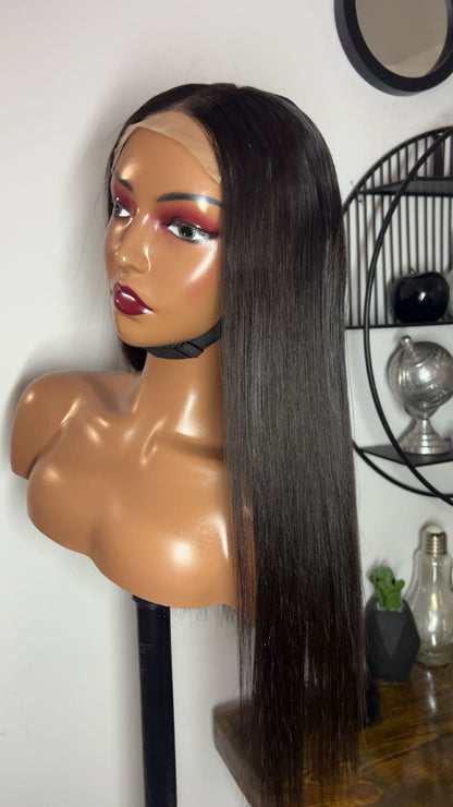 Perruque vietnamienne de 22 pouces SDD Bone straight; densité 300% ; 350% couleurs noir closure 5X5