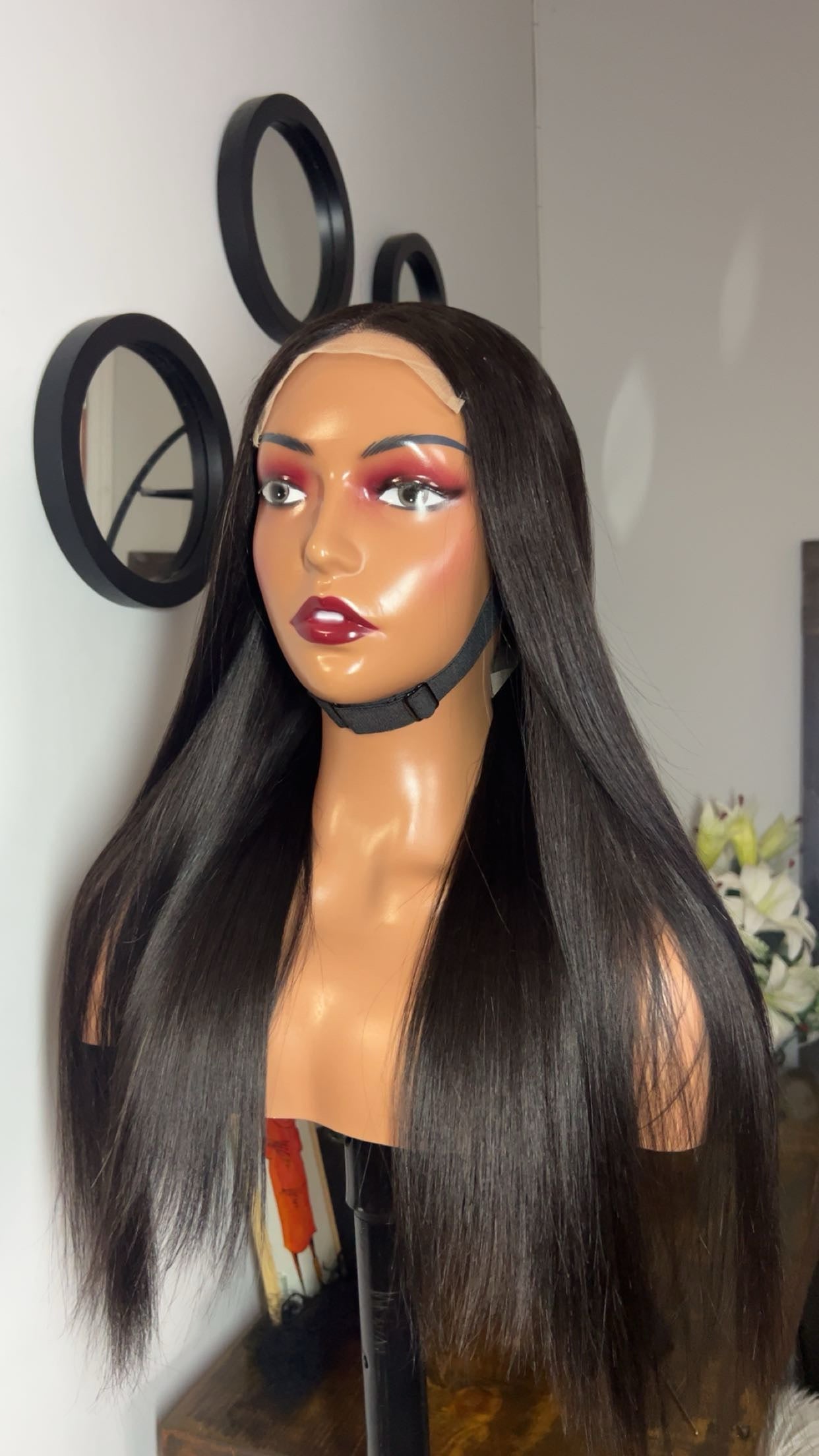 Perruque vietnamienne de 22 pouces SDD Bone straight; densité 300% ; 350% couleurs noir closure 5X5