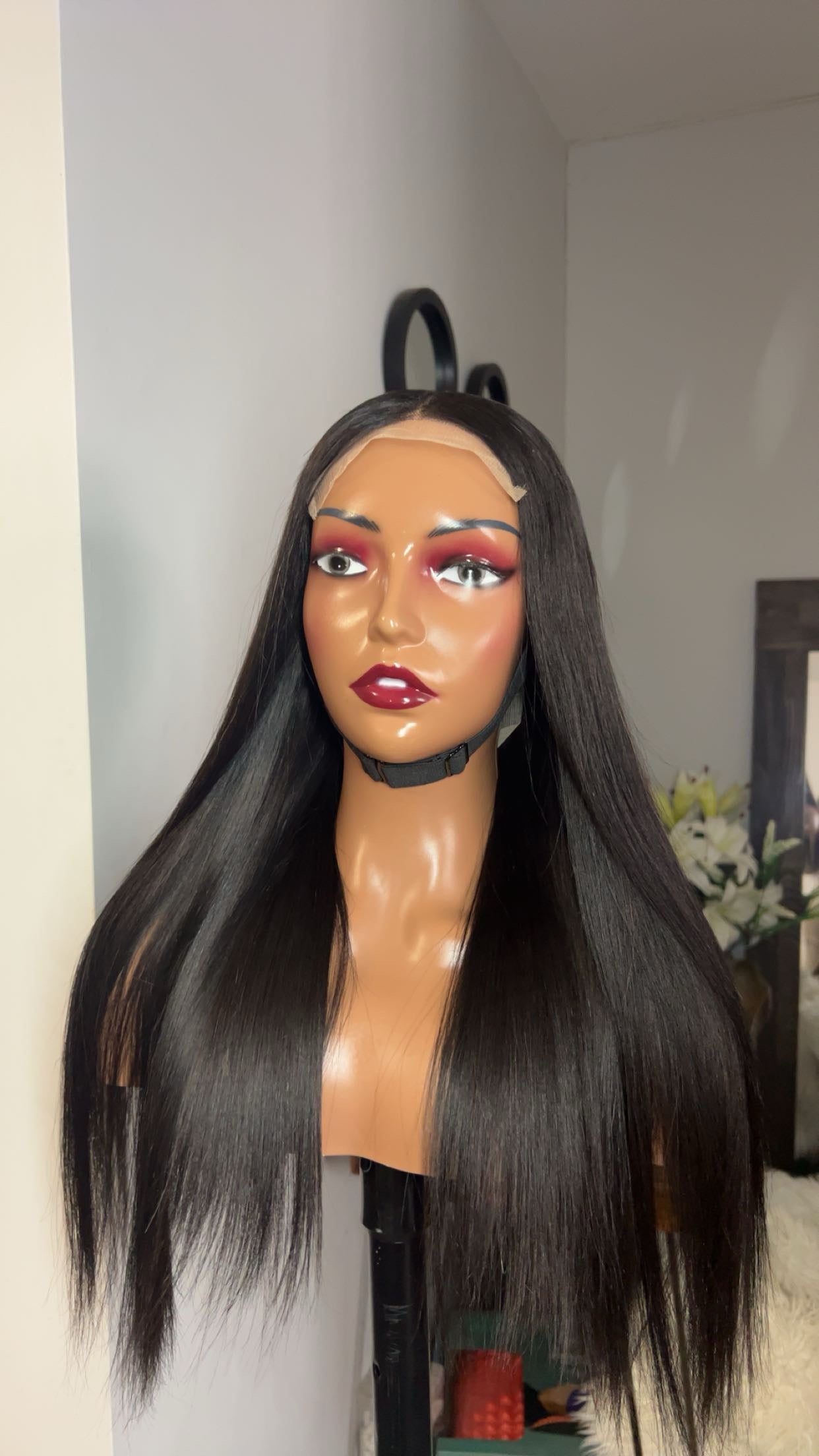 Perruque vietnamienne de 22 pouces SDD Bone straight; densité 300% ; 350% couleurs noir closure 5X5