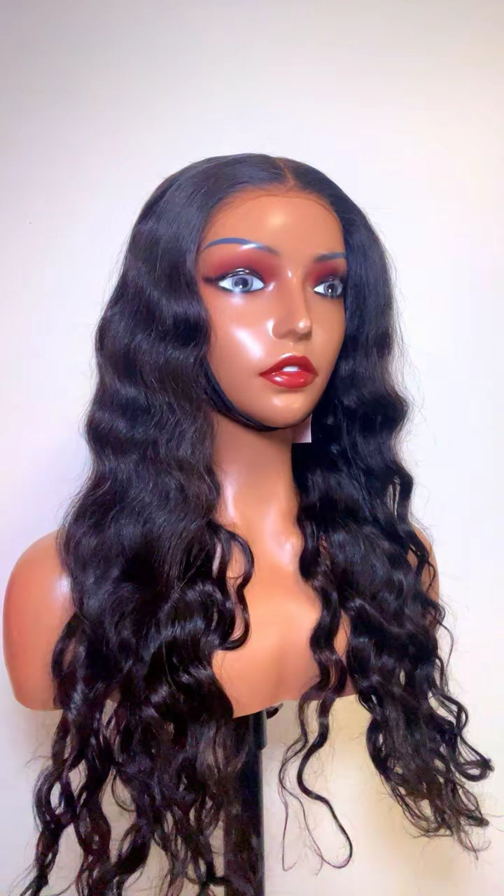 Perruque Afro ladies wear go (prêt à porter) natural wavy 24 inch- closure HD 5X6