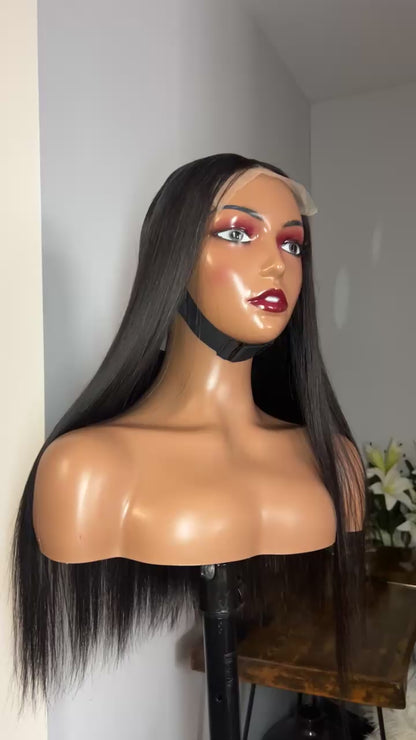 Perruque vietnamienne de 22 pouces SDD Bone straight; densité 300% ; 350% couleurs noir closure 5X5