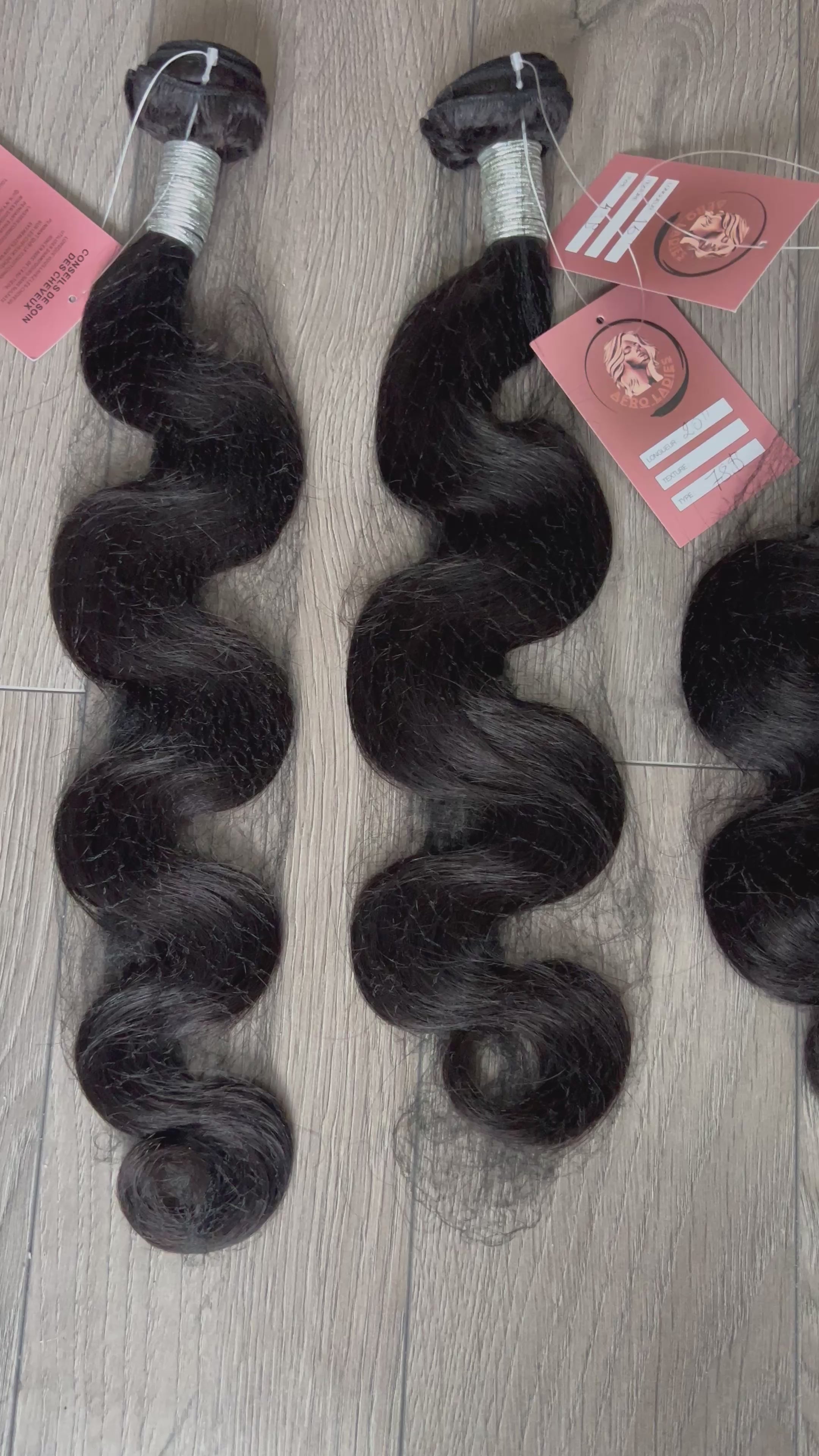 Bundles de cheveux raw Body wave 100% human hair, non traités, doux & soyeux, tenue longue durée, Sans noeud, Sans chute