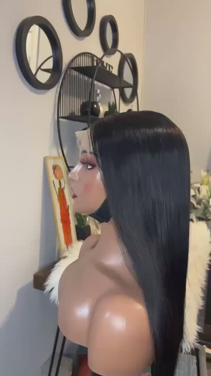 perruque vietnamienne bone straight 18'' inches SSD densité 300% avec closure 5X5