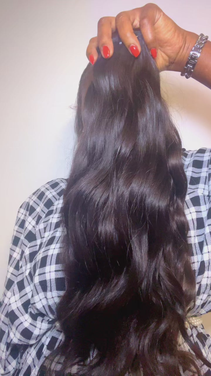 Lot de 3 boule de cheveux indien des femmes du sud single donor + closure HD 6x6