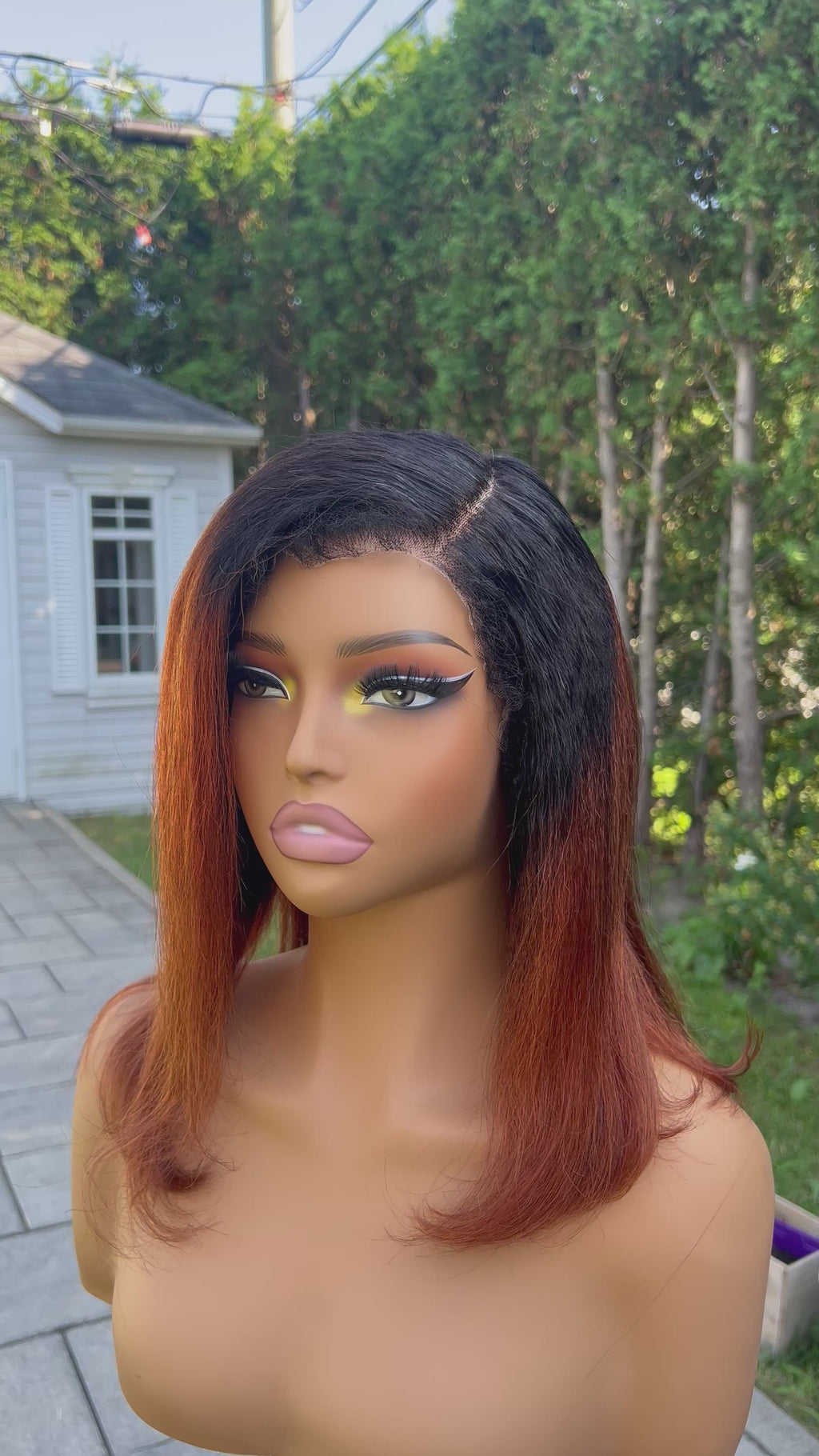 Perruque Yaki hair ombre ginger