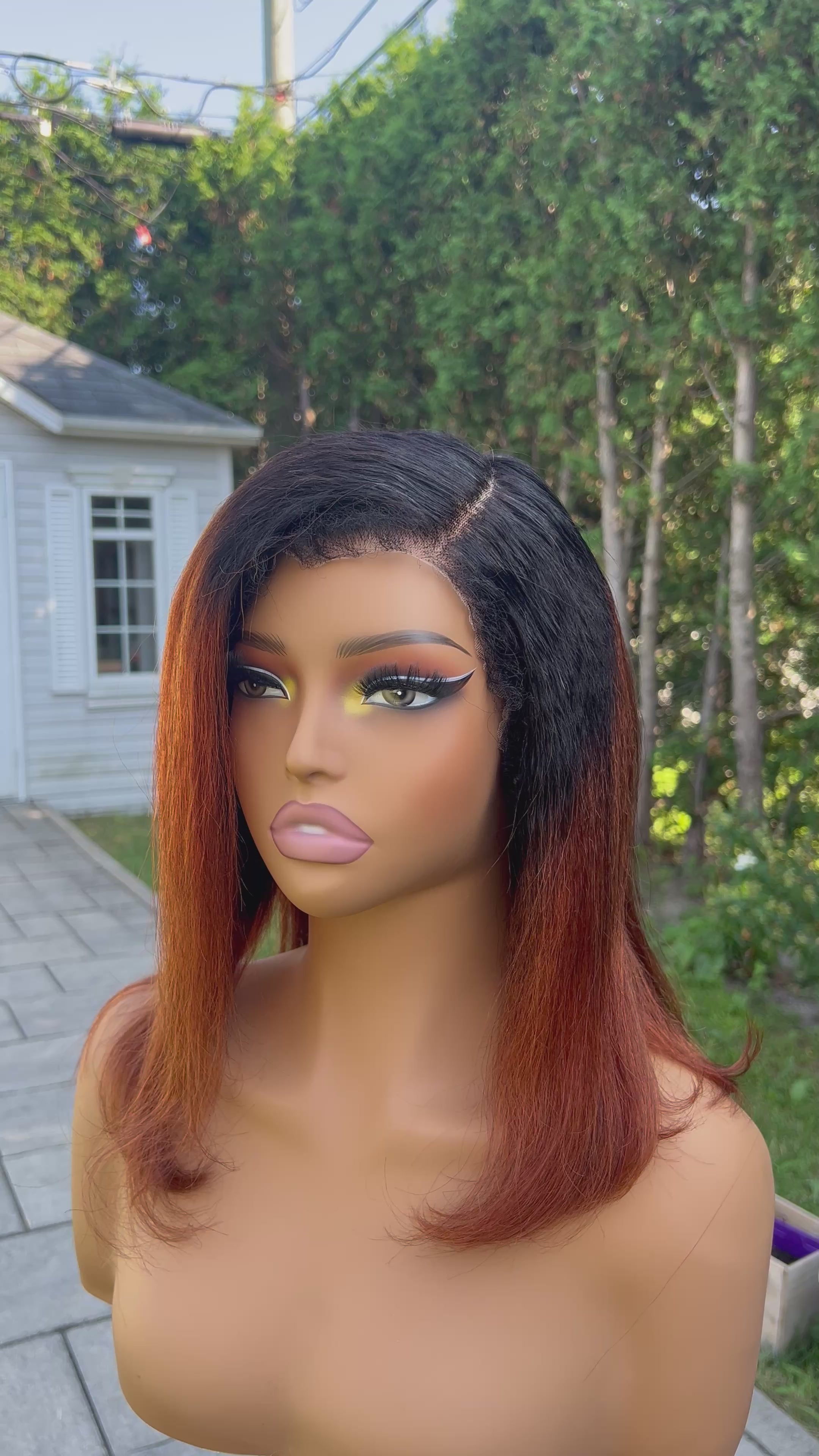 Perruque Yaki hair ombre ginger