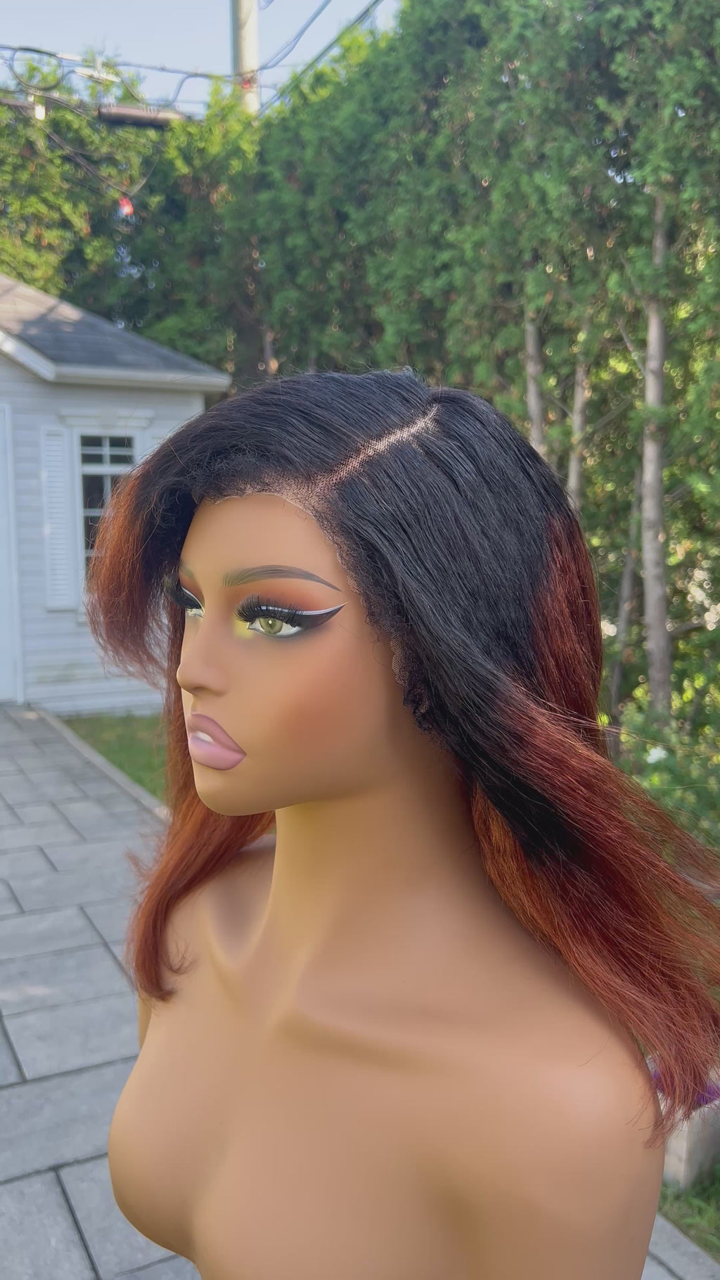 Perruque Yaki hair ombre ginger