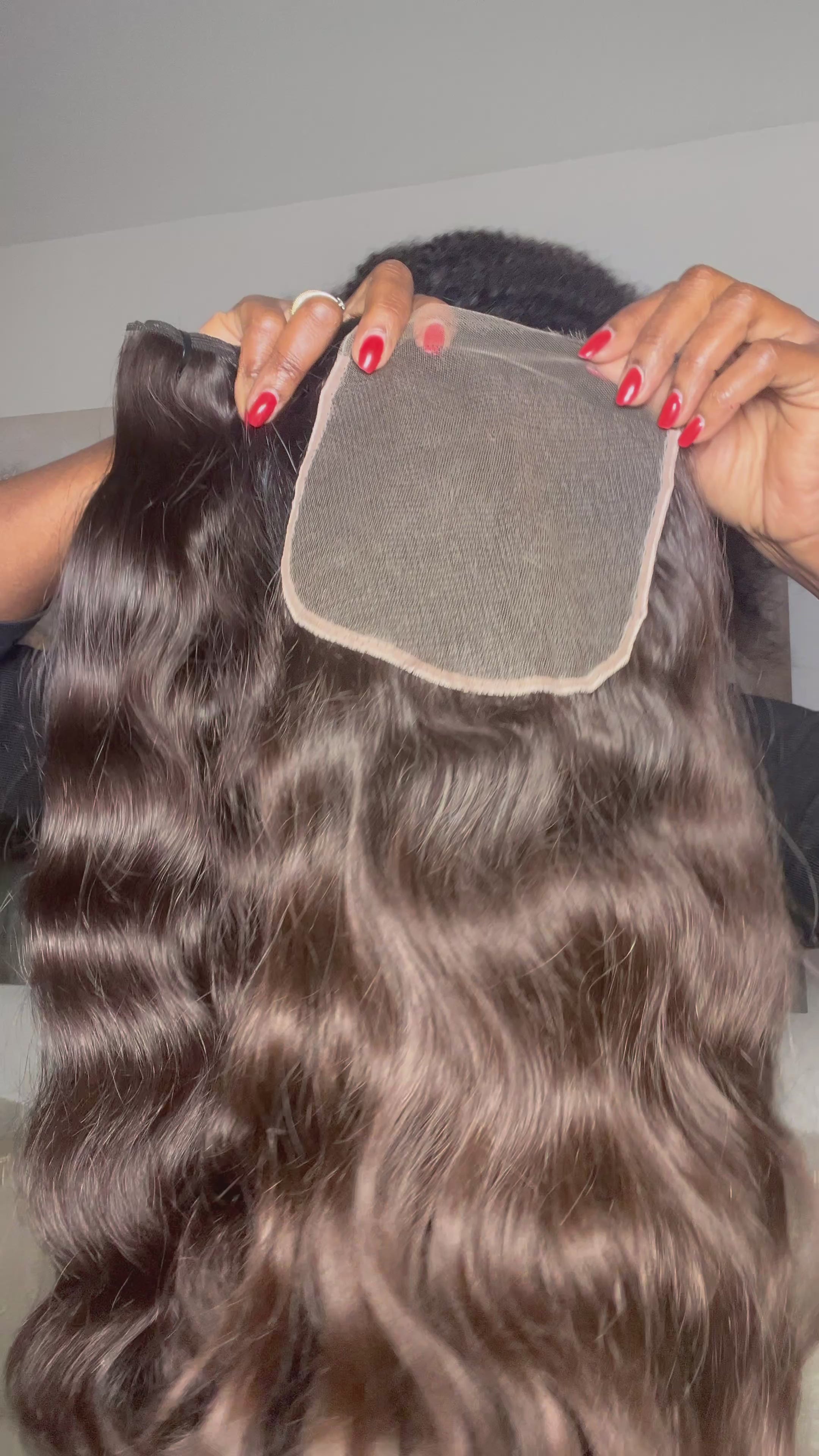 Lot de 3 boule de cheveux indien des femmes du sud single donor + closure HD 6x6