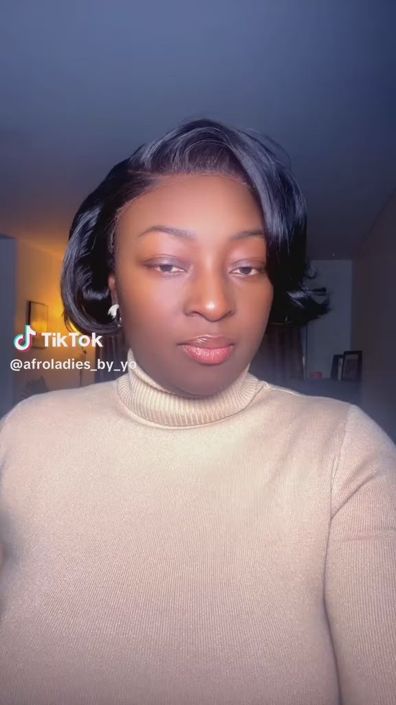 Perruque bob pixie 8 inch layers