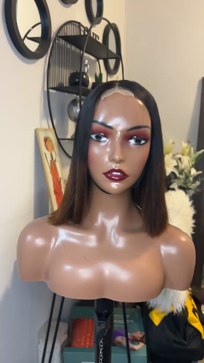 perruque vietnamienne bone straight 10'' inches SSD densité 300% avec closure 2X6