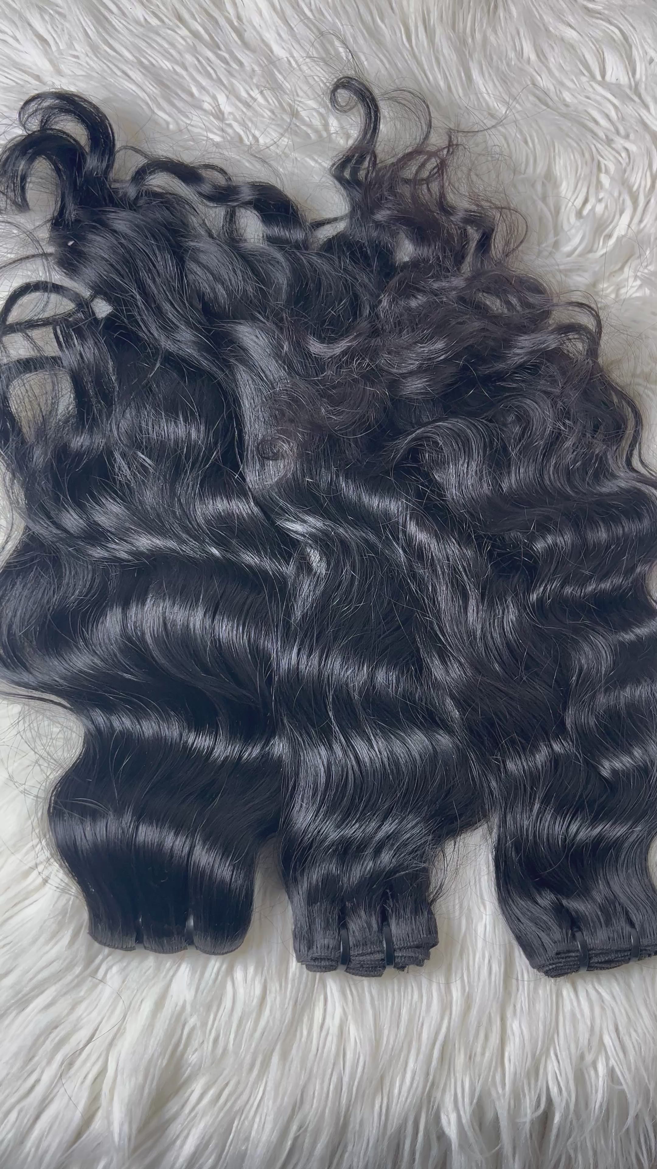 Lot de 3 boule de cheveux indien des femmes du sud single donor + closure HD 6x6